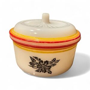 Vintage Hazel-Atlas Platonite Refrigerator Grease Drippings Utility Jar with Lid